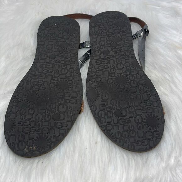 UGG Australia Jordyane Pewter Strap Sandals Sz 11 - Picture 9 of 9